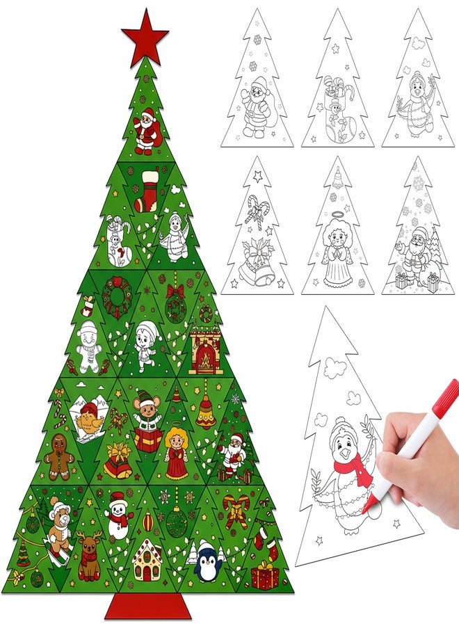 مارسبارك مجموعة مارسبارك من 27 ملصقًا لتلوين شجرة عيد الميلاد للأطفال، مثالية للأعمال اليدوية الشتوية، حيث يمكنك تلوين مشاهدك الخاصة. نشاط رائع للأطفال في المنزل أو الفصل الدراسي أو كهدية للحفلات. - Image 2